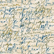 Cotton Print Fabric Prussian/Cream Fluidity Script Large 44/45"