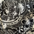 Pua Tatau Peachskin Fabric - Polynesian Tattoo Floral Print, 44/45" Width (1 Yard)