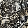 Pua Tatau Peachskin Fabric - Polynesian Tattoo Floral Print, 44/45" Width (1 Yard)
