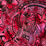 Pua Tatau Peachskin Fabric - Polynesian Tattoo Floral Print, 44/45" Width (1 Yard)