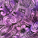 Pua Tatau Peachskin Fabric - Polynesian Tattoo Floral Print, 44/45" Width (1 Yard)