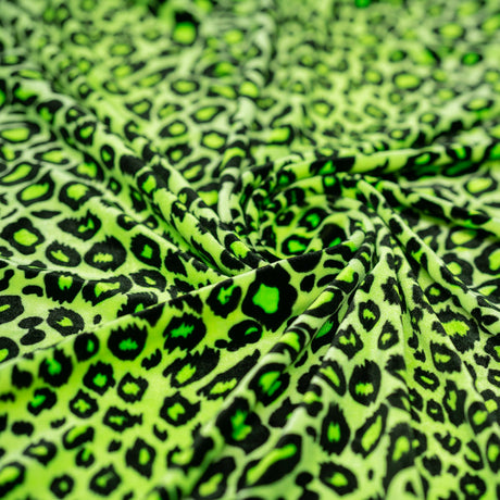 Leopard Stretch Velvet Fabric