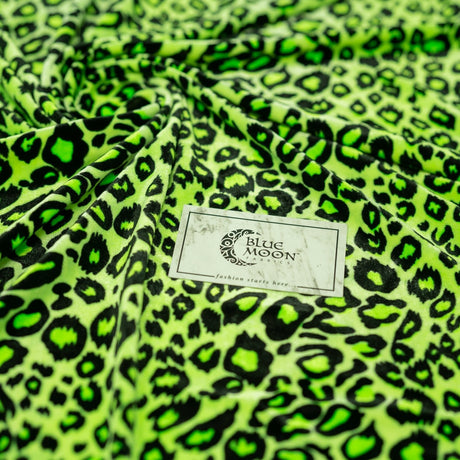 Leopard Stretch Velvet Fabric