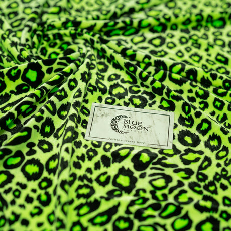Pug Leopard Primo Stretch Velvet Fabric - Leopard Print, 58/60" Width (1 Yard)