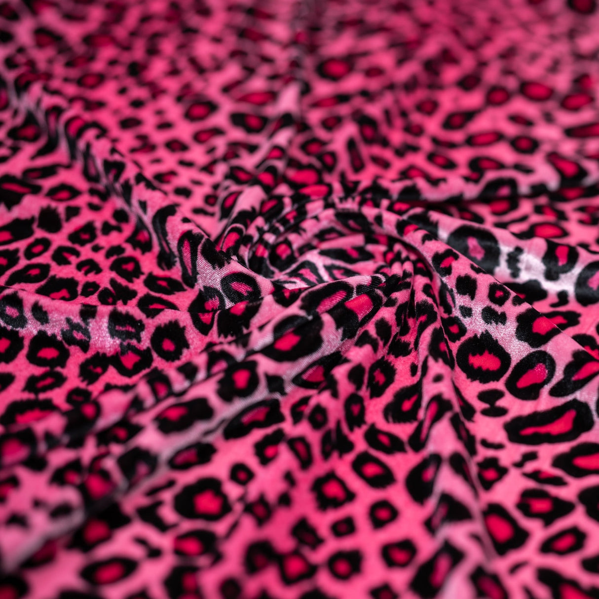 Pug Leopard Primo Stretch Velvet Fabric - Leopard Print, 58/60" Width (1 Yard)