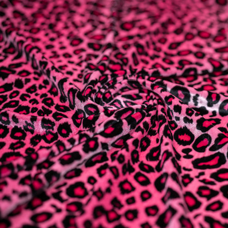 Leopard Stretch Velvet Fabric