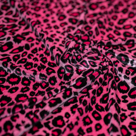 Leopard Stretch Velvet Fabric