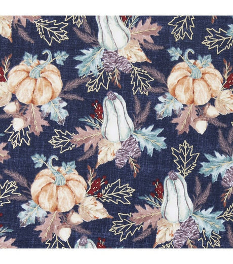 Quilting Cotton Pumpkins and Gourds on Blue Harvest Print