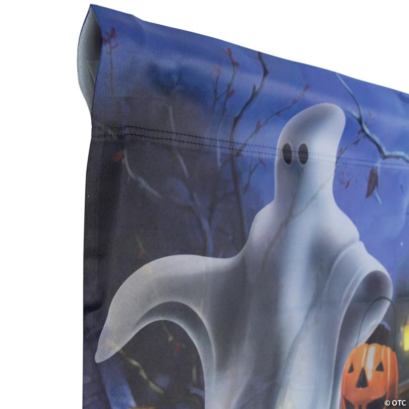 Pumpkins and Ghost Spooky Halloween Outdoor House Flag 28" x 40"