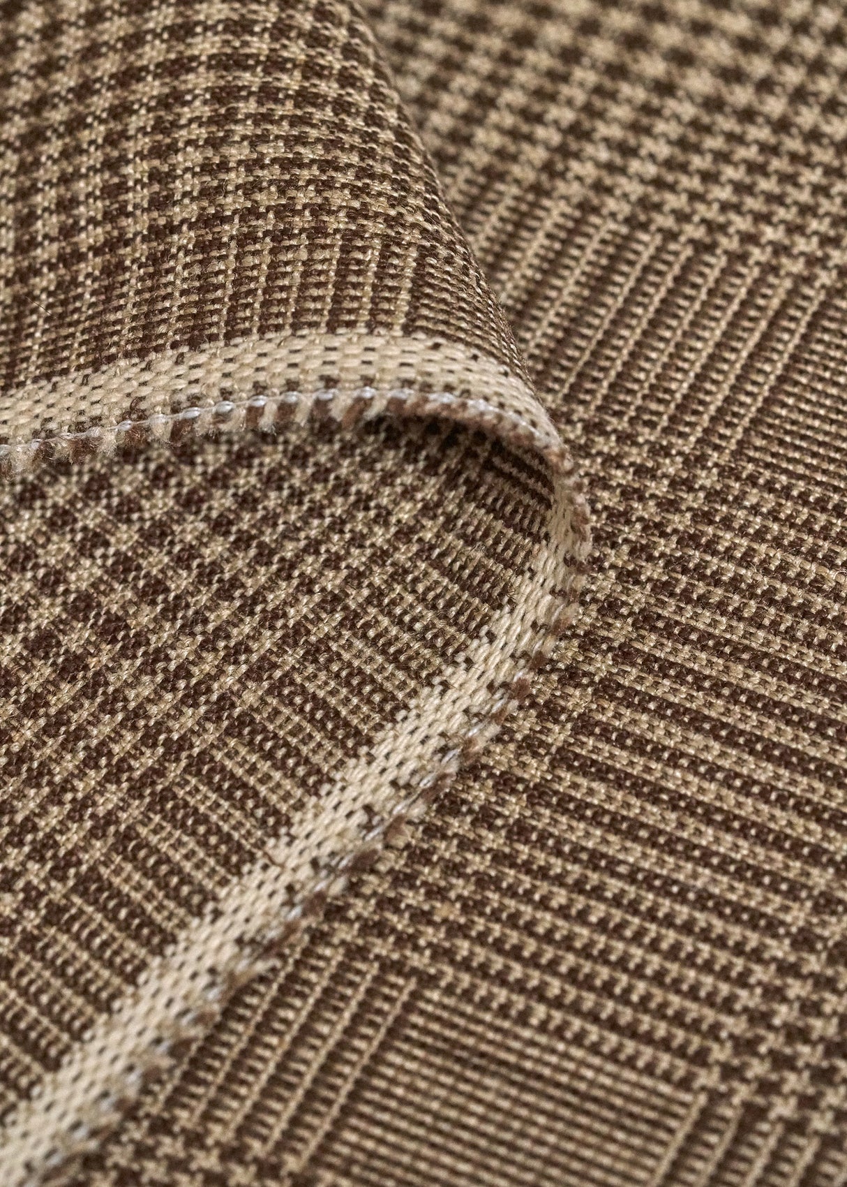 1 Yard Pure Linen Two Tone Plaid Jacquard Fabric 60" Width