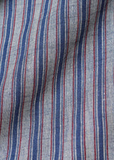 1 Yard Premium Italian Yarn Dyed Linen 3 Tone Stripe Fabric 58" Width