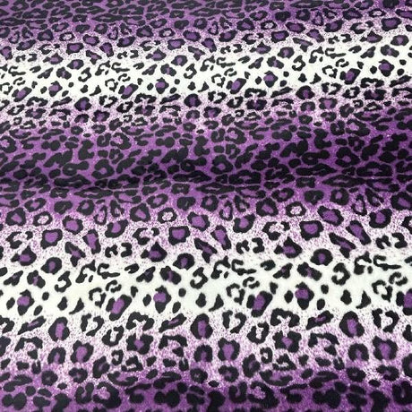 Leopard Print Faux Fur Fabric - Multi-Color Leopard Animal Print, 1.5" Width