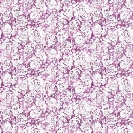 Cotton Fabric Purple Floral Daphne 44/45"