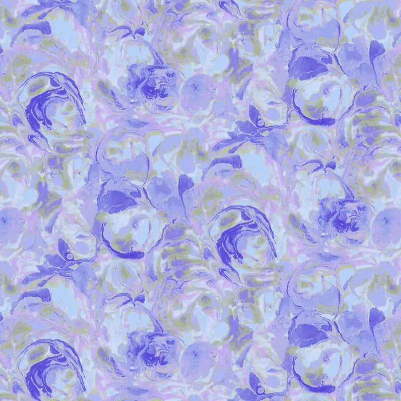 Cotton Wideback Fabric Purple Hydrangea Paint Swirls
