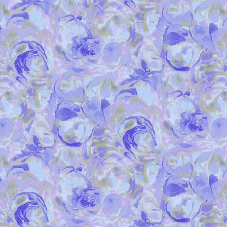 Cotton Wideback Fabric Purple Hydrangea Paint Swirls