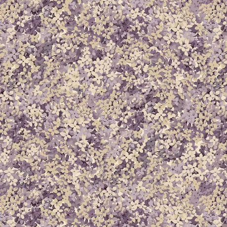 Cotton Wideback Fabric Purple Lilac Packed Flowers 108/110"