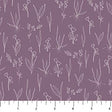 Cotton Floral Flourish Fabric Purple Line 44/45"