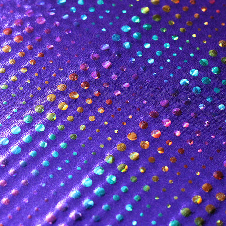 Matrix Tracer Nylon Spandex Fabric - Multicolor Polka Dots Hologram, 58/60" Width (1 Yard)