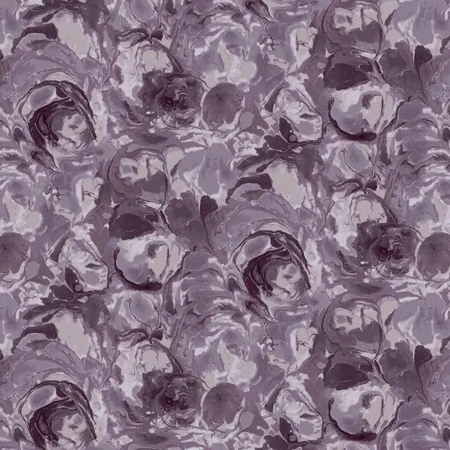 Cotton Wideback Fabric Purple Quarry Paint Swirls