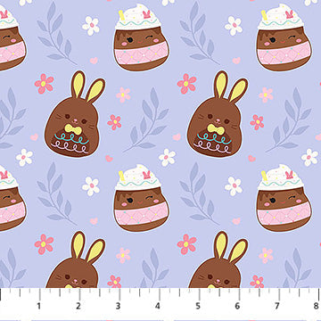Cotton Fabric Purple Tossed Springtime Squishmallows 44/45"