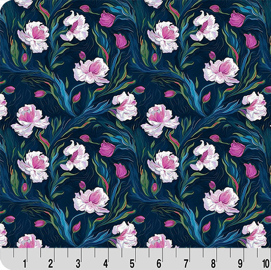 Purple Whispering Blooms Nightshade Quilting Cuddle Fabric