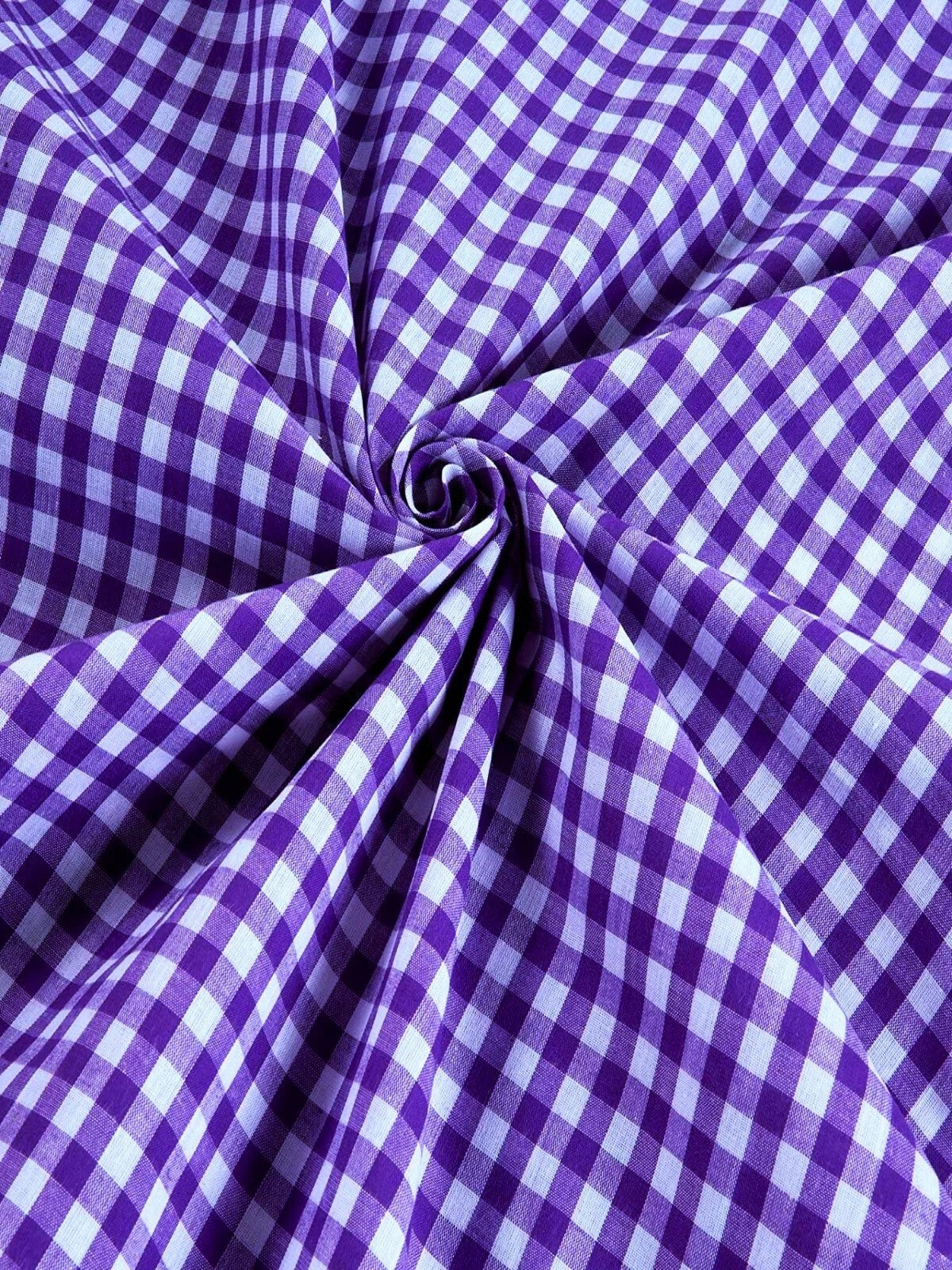 Gingham 1/4" Checkered Poly Cotton Fabric - Checkered Pattern, 57/58" Width (1 Yard)