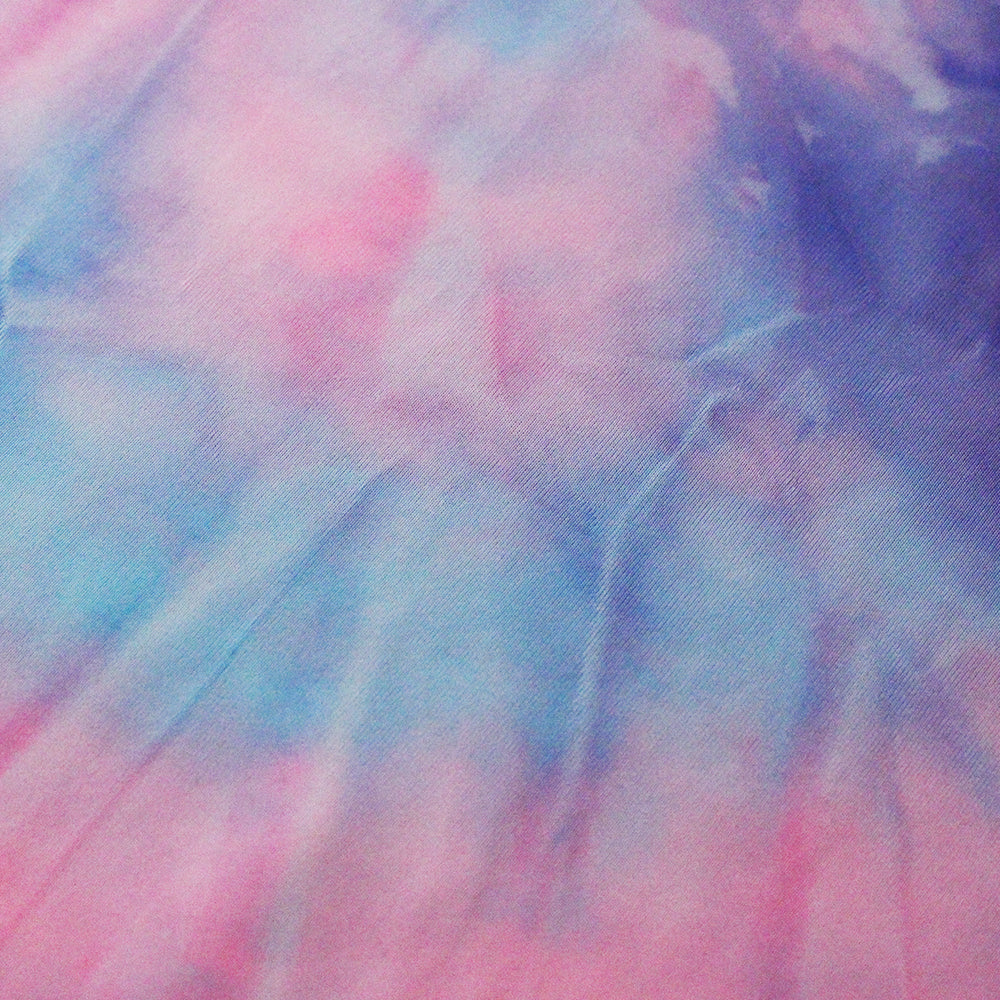 Tie Dye Tricot Poly Spandex Fabric - Firefly, Purple Power, Candy Craze, Volcano, Sun Rays, Tie-Dye Pattern, 58/60" Width (1 Yard)