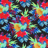 Swim Knit Nylon Spandex Purple Maui Luau Floral