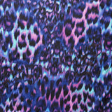 Poly Spandex Swimsuit Fabric Purple Pink Turquoise Cheetah