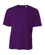 A4 NB3142 Youth Cooling Performance Crew Micro Poly Interlock Fabric - Purple, 44+ UPF, Moisture Wicking, Stain Release (1 Piece)