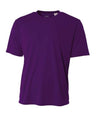 A4 NB3142 Youth Cooling Performance Crew Micro Poly Interlock Fabric - Purple, 44+ UPF, Moisture Wicking, Stain Release (1 Piece)