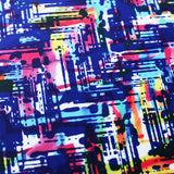 Chevron Tie Dye Polyester Spandex Fabric - Printed Chevron Pattern in Multicolor or Purple, 58-60" Width (1 Yard)
