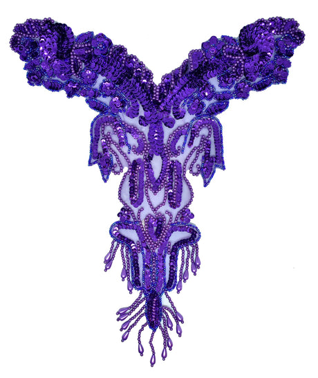 Beaded Sequins Applique 12x12 Dangling