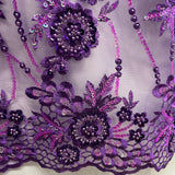 Beaded Floral Lace Fabric