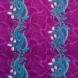 Paradise Floral Vines Cotton Fabric - Purple, Pine Green, Golden Brown, Floral Vine Print, 36" X 44-45" (1 Yard)
