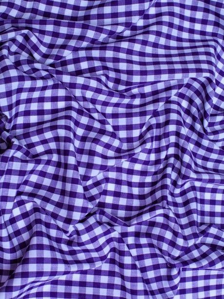 Gingham 1/4" Checkered Poly Cotton Fabric - Checkered Pattern, 57/58" Width (1 Yard)