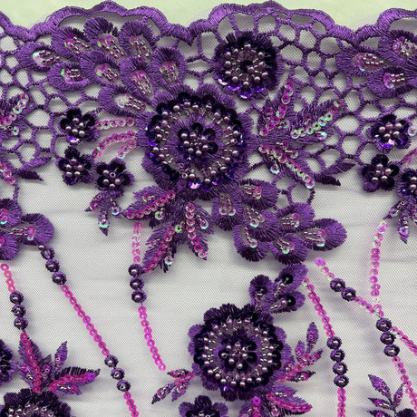 Beaded Floral Lace Fabric