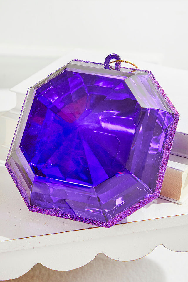 6" Jewel Ornament - Purple