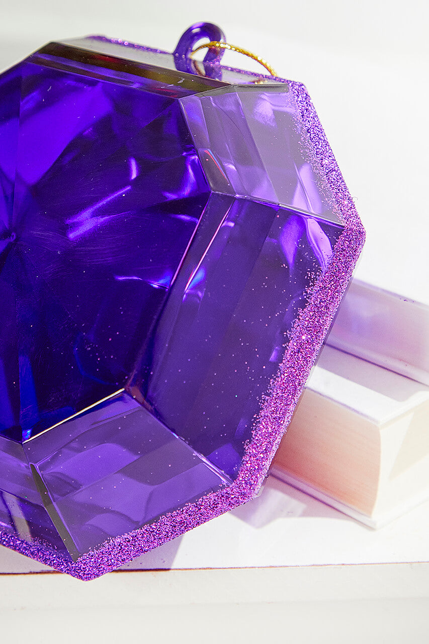 6" Jewel Ornament - Purple