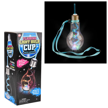Flashing Light Bulb Cup With Lanyard