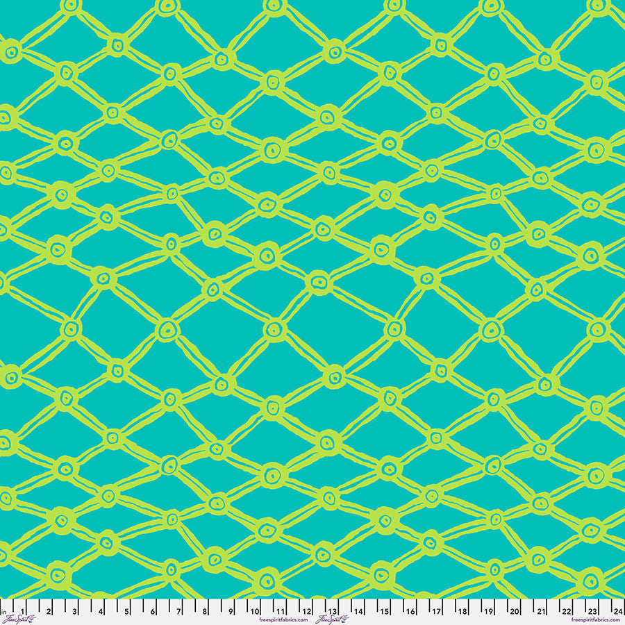 Cotton Wideback Fabric Aqua Nets 108"