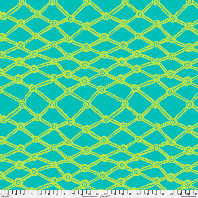 Cotton Wideback Fabric Aqua Nets 108"