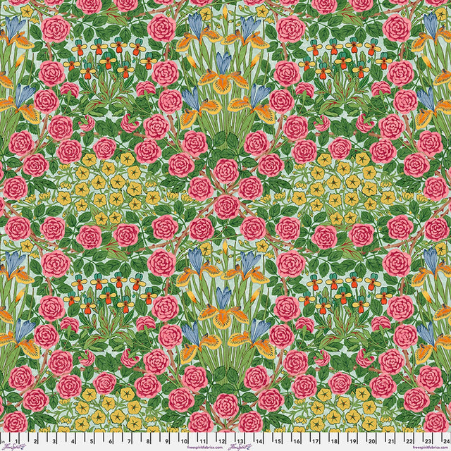 Cotton Wideback Fabric Campanula Seaglass Bedford Park 108"