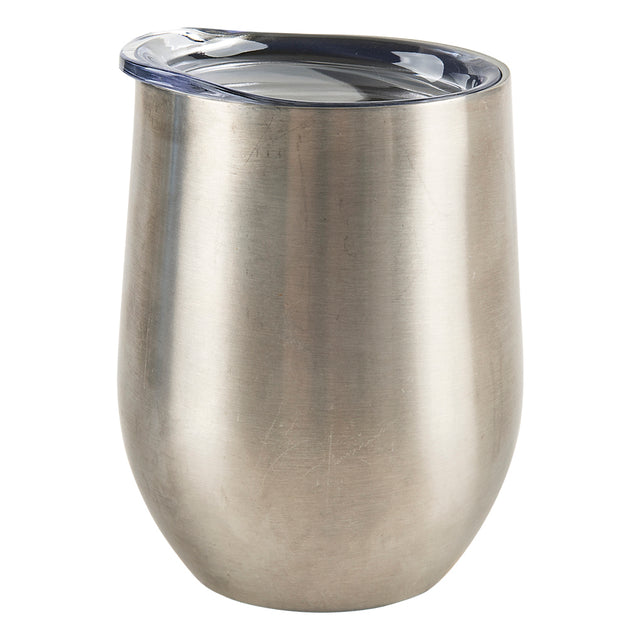 Wine Tumbler 12oz Double Wall Silver