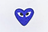 Embroidered Heart Patch with Eyes