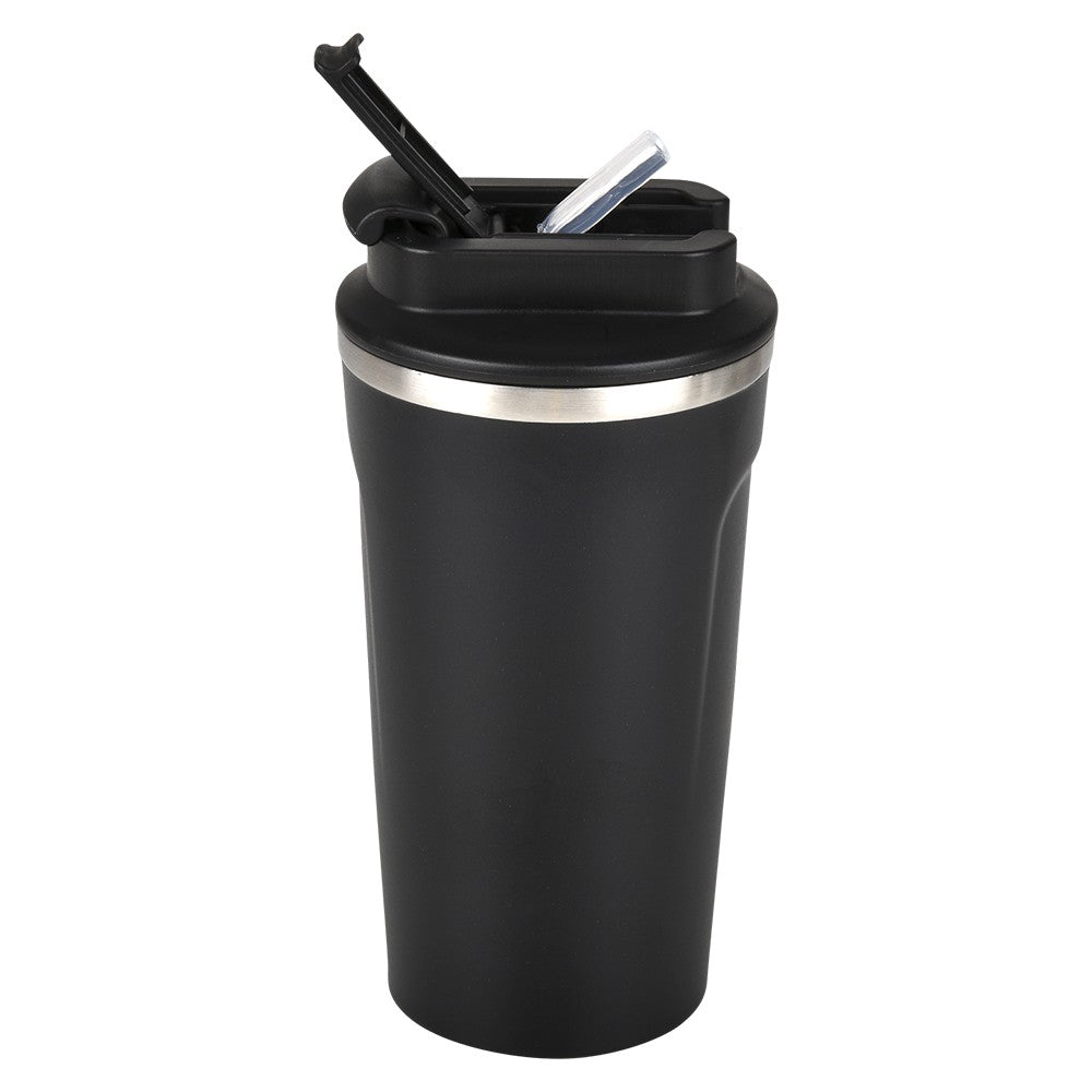 Black Tumbler 17oz Double Wall Dual Flip Lid
