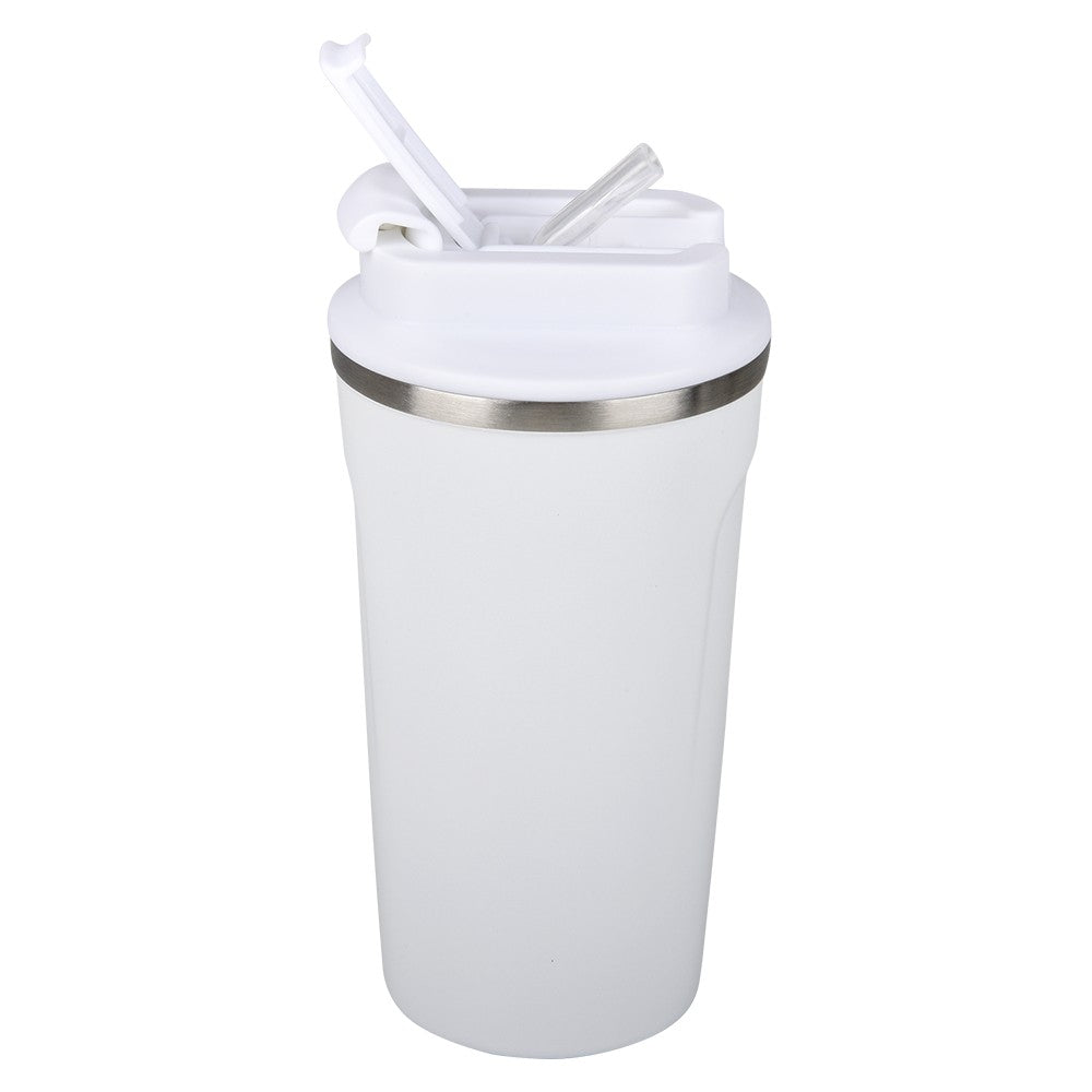 Stainless Steel Tumbler 17oz Dual Flip Lid White