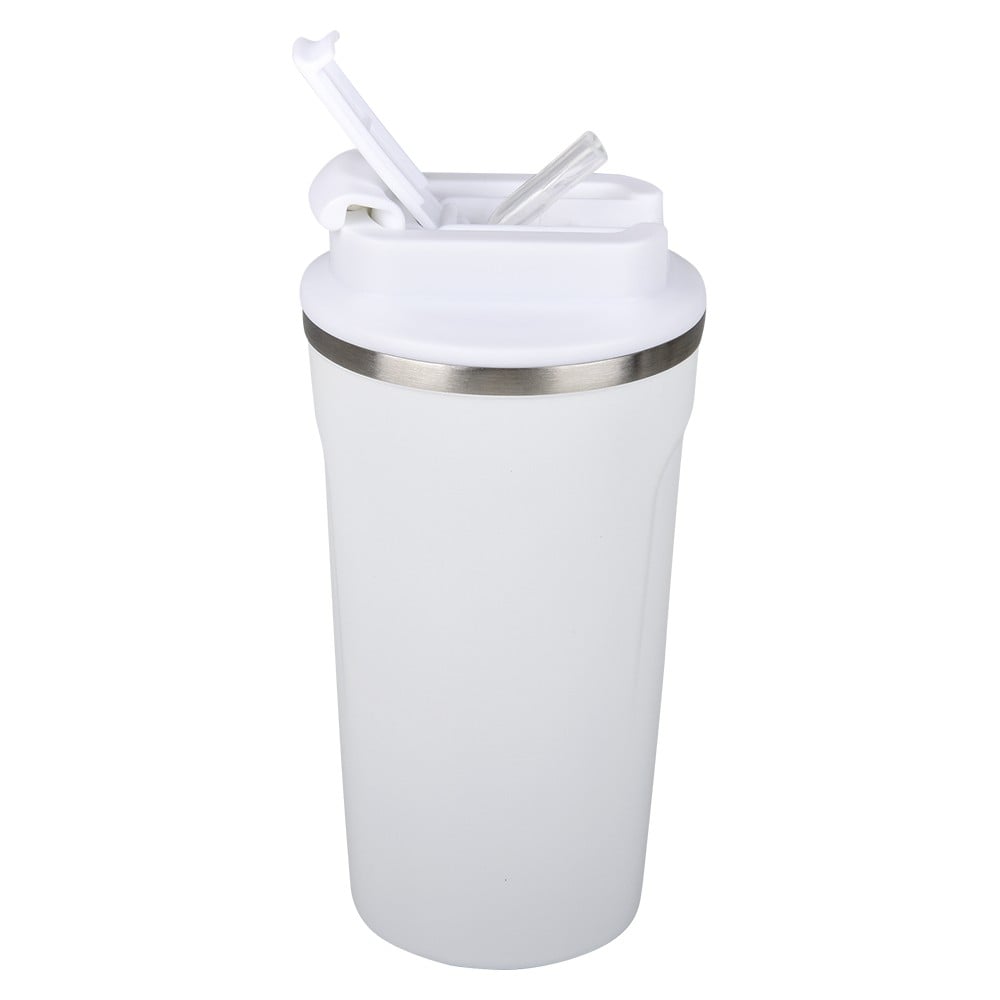 Stainless Steel Tumbler 17oz Dual Flip Lid White