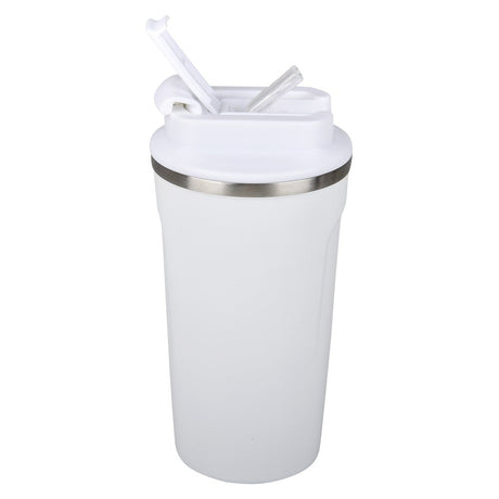 Stainless Steel Tumbler 17oz Dual Flip Lid White