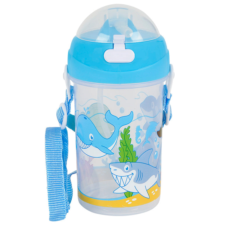 Aquatic Water Bottle 12oz Pop Up Straw